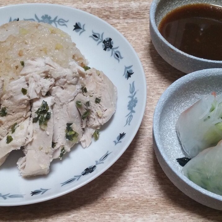 炊飯器でカオマンガイ